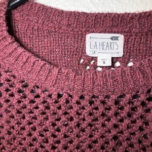 holey burgundy sweater